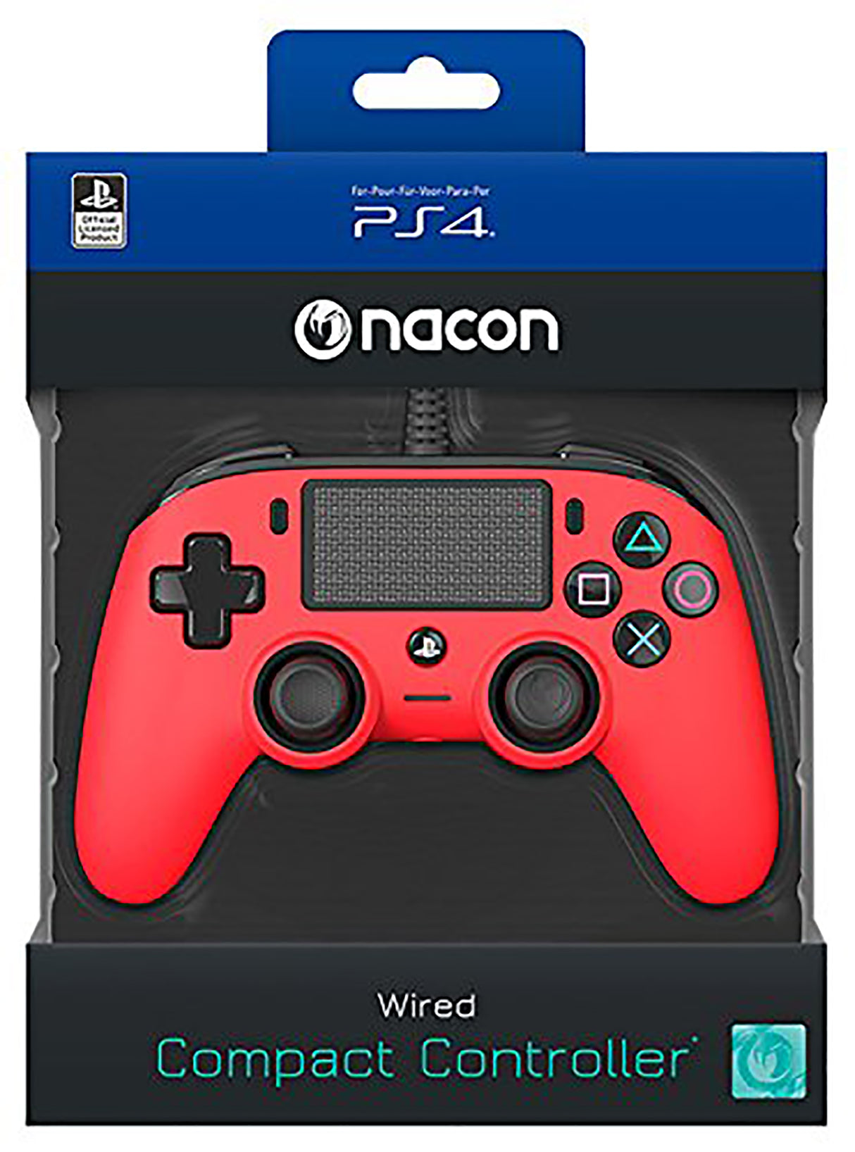 NACON PS4 COMPACT CTRL RED   Sony Officially Licensed Wired Controller