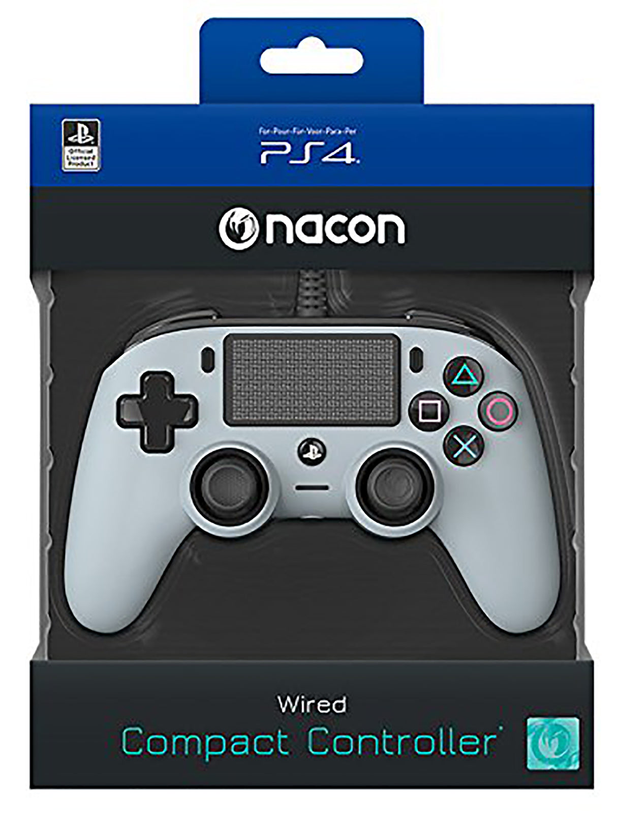 NACON PS4 COMPACT CTRL GREY  Sony Officially Licensed Wired Controller