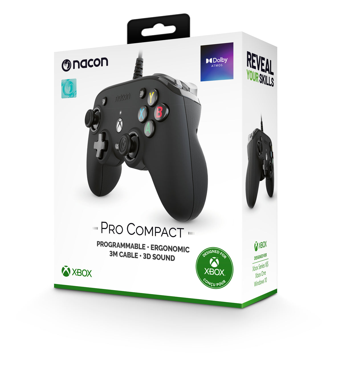 BLACK COMPACT CONTROLLER   Microsoft Officially Licensed Wired Controller