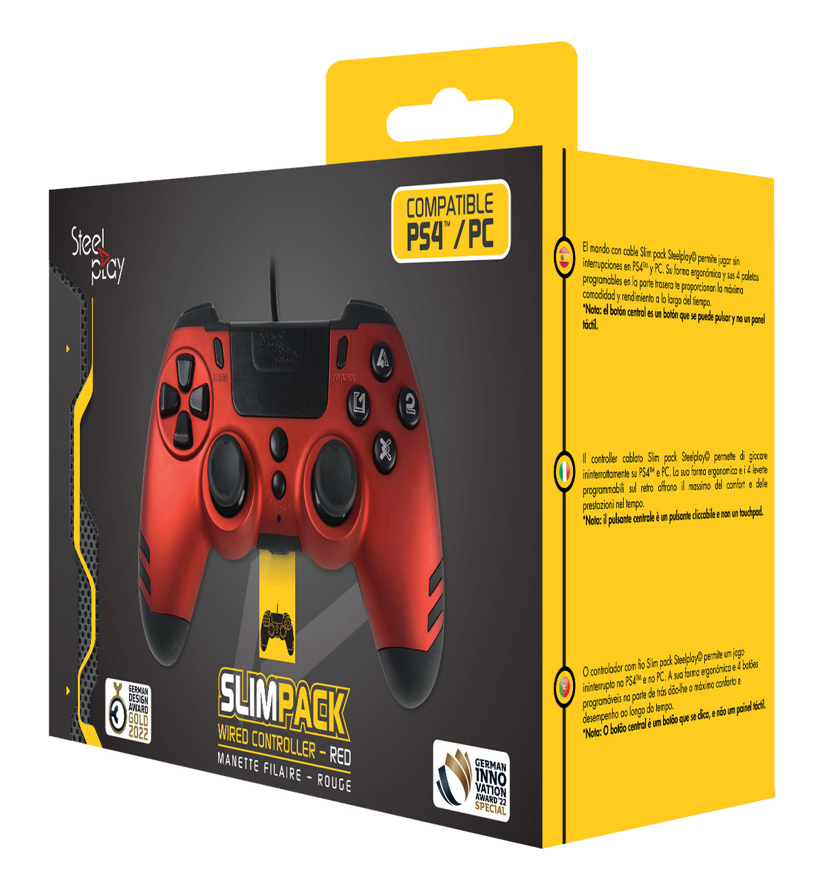 LEXIP SLIMPACK WIRED RED   PC Playstation 4 Controller