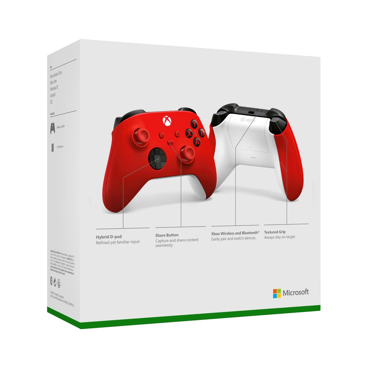 Microsoft Xbox Wireless Controller, Gamepad, Xbox, Xbox One, Xbox Series S, Xbox Series X, D-pad, Analogue / Digital, Wireless, Bluetooth/USB