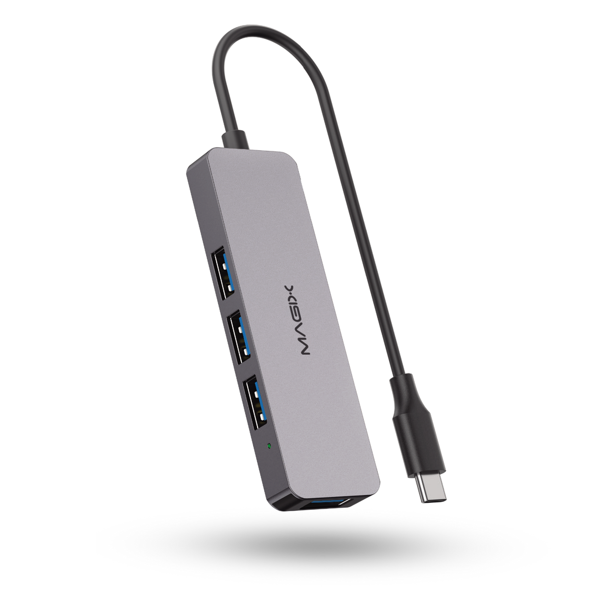 4-Port USB 3.0 USB-C Hub: Aluminum Shell, 5Gbps Data Transfer Speed