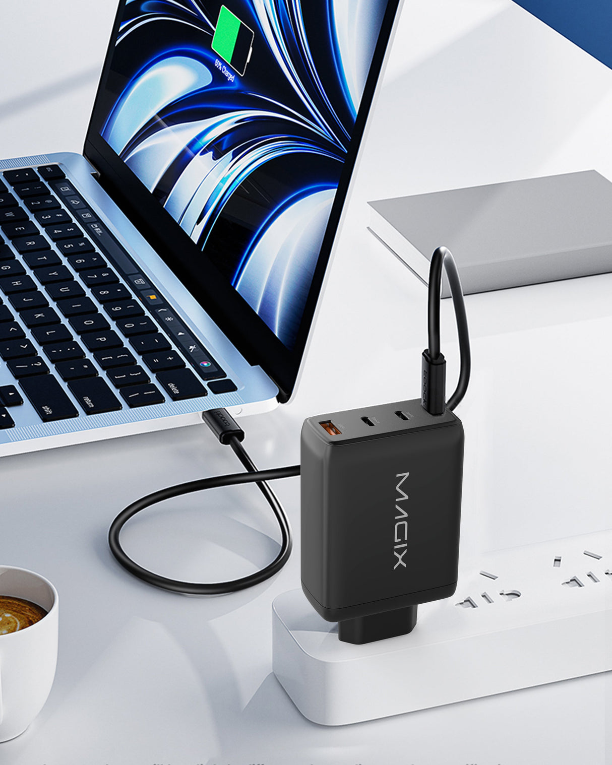 120W 4-Port Plug, GaN Charger PD Power Delivery - UK Plug