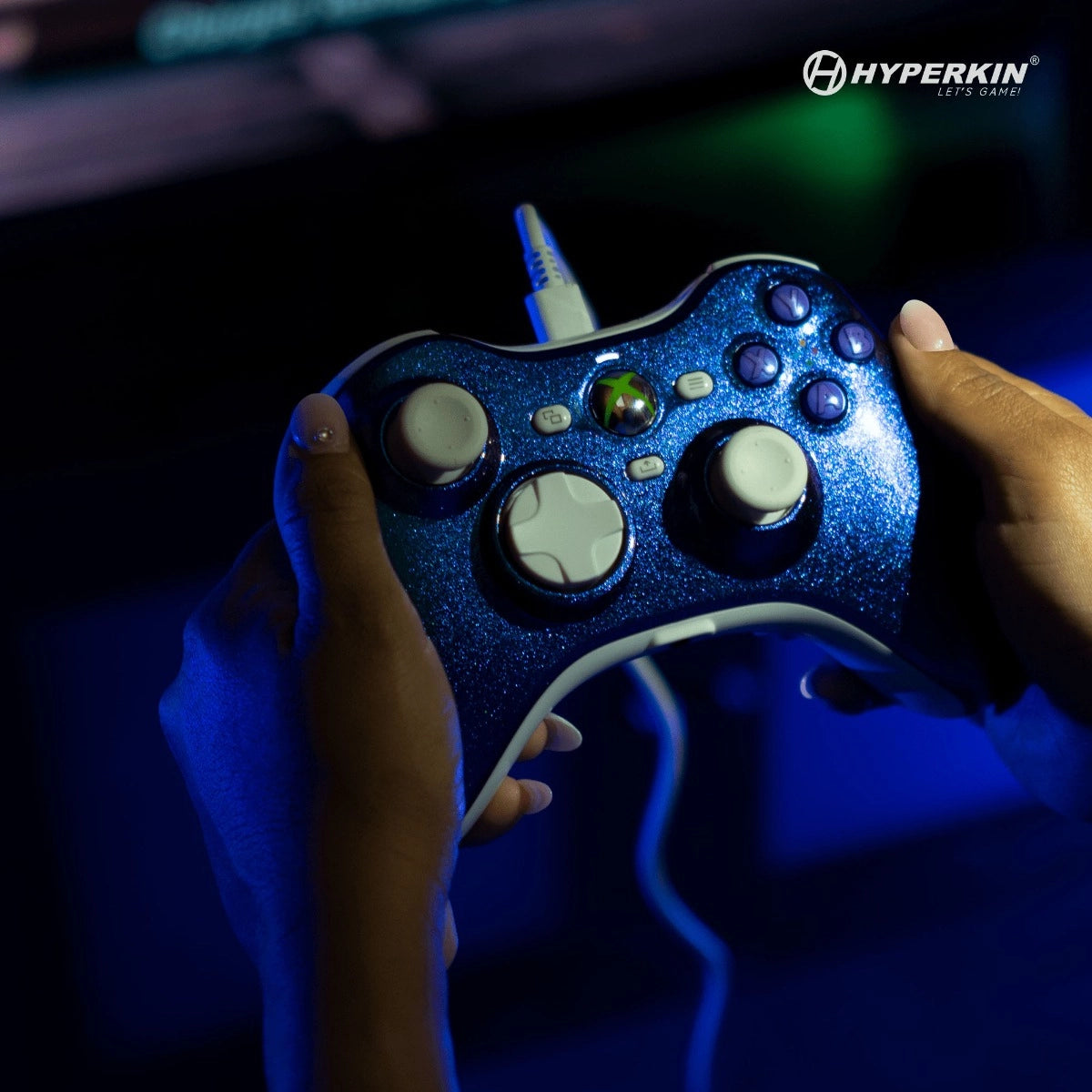 Hyperkin M01368-TG, Gamepad, Xbox One, Xbox Series S, Xbox Series X, Vibration on/off button, Wired, USB, Blue
