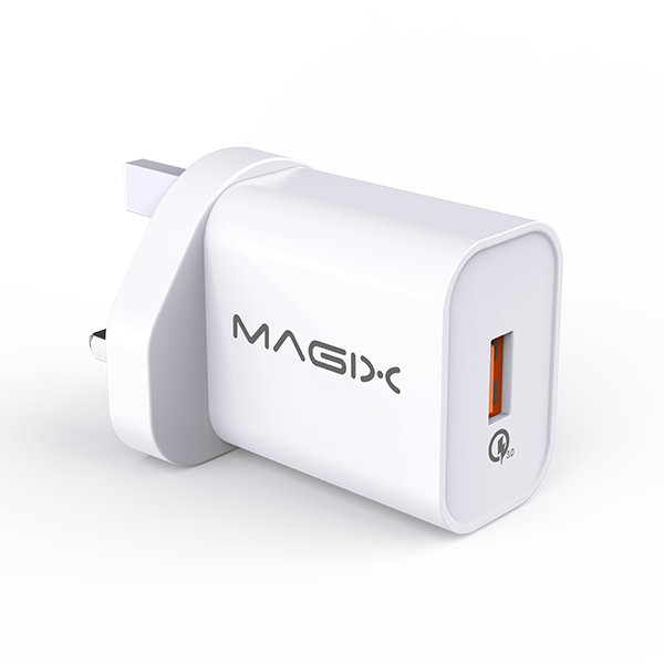 18W Wall Charger, Quick Charge 3.0, 3A - UK Plug