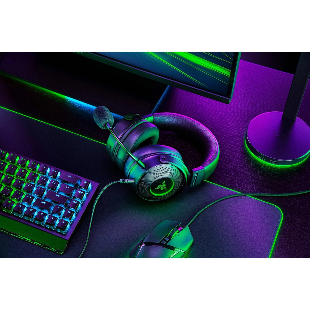Razer Kraken V3 HyperSense, Wired, Gaming, 20 - 20000 Hz, 378 g, Headset, Black