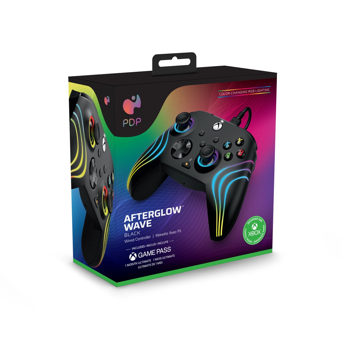 PDP Afterglow Wave, Gamepad, PC, Xbox One, Xbox Series S, Xbox Series X, D-pad, Multi, Wired, USB