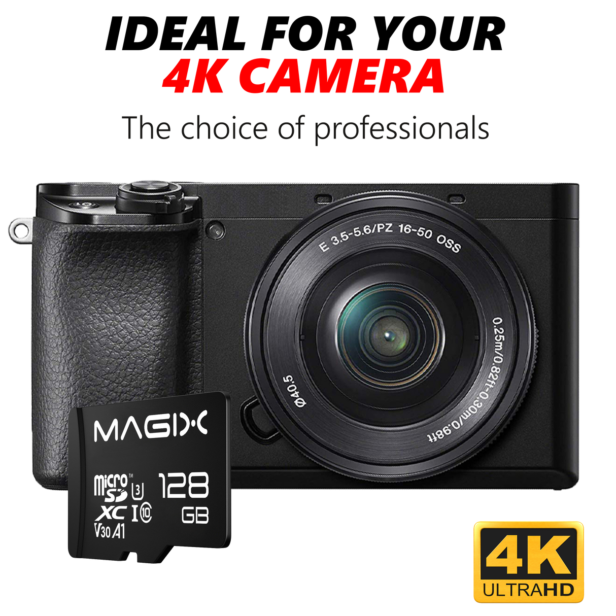 MicroSD Card 4K Series + SD Adapter Class10 V30