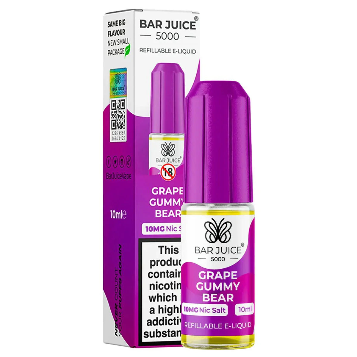 Grape Gummy Bear 10ml Nic Salt By Bar Juice 5000