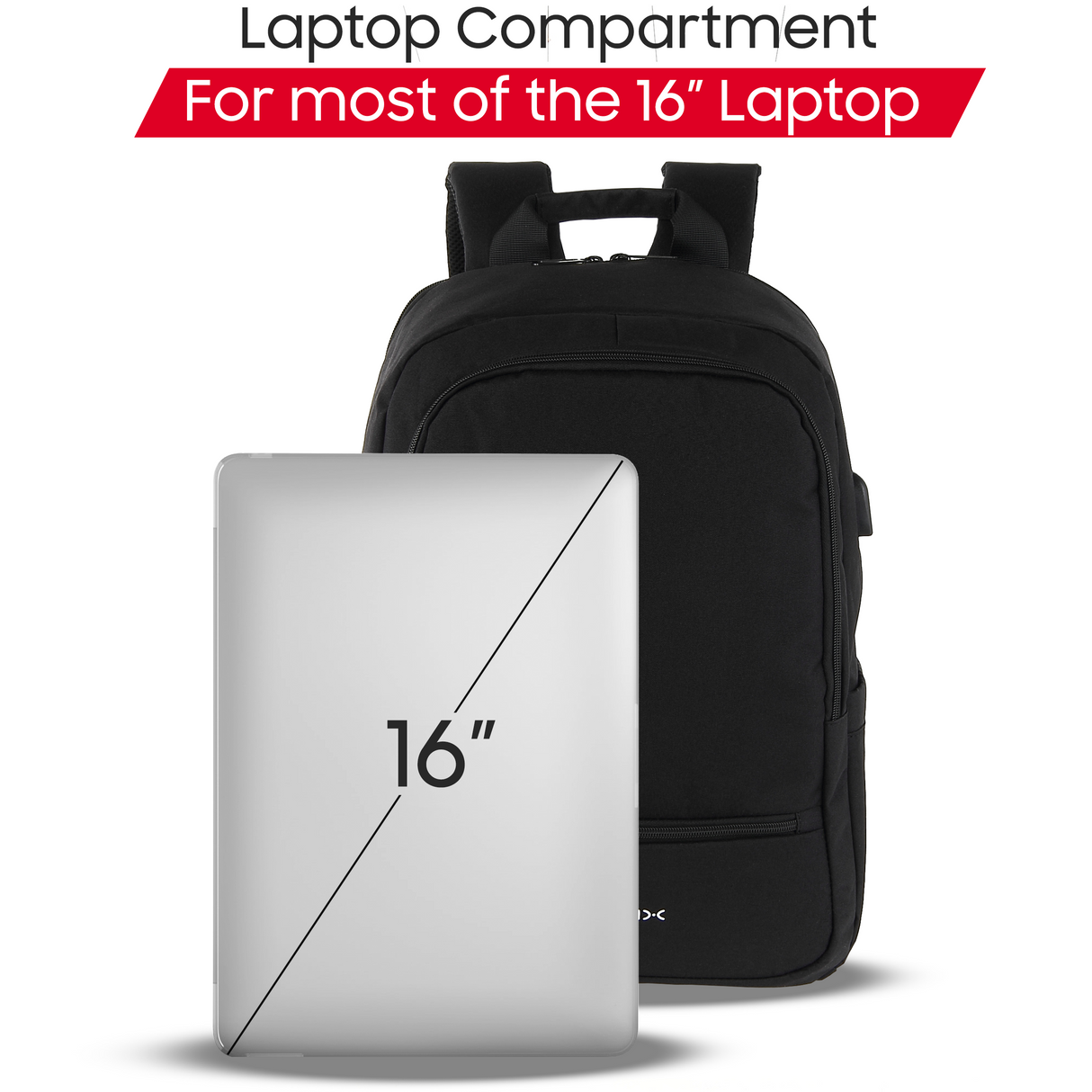 16" Explorer Laptop Backpack with Internal Pocket (BLACK)