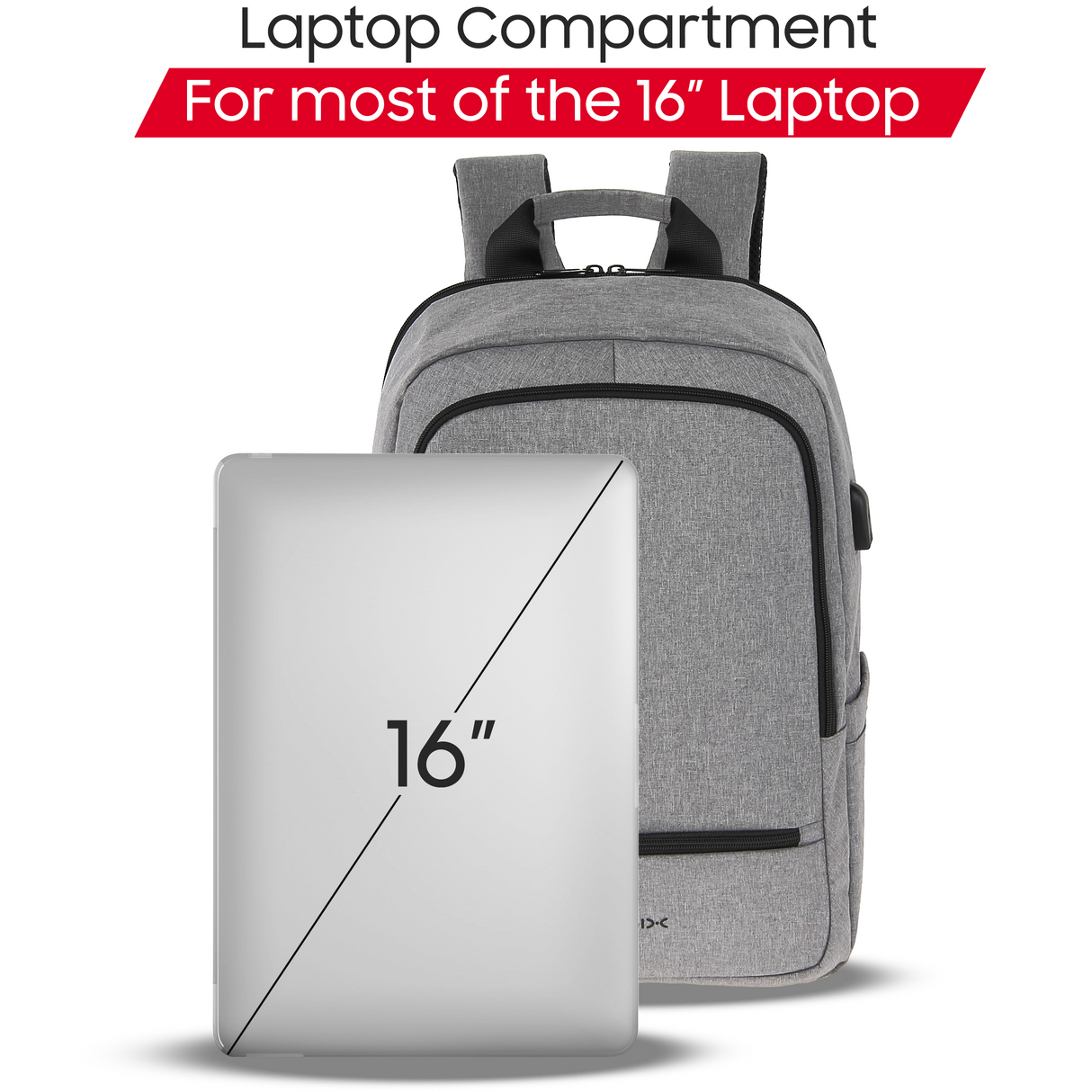 16" Explorer Laptop Backpack with Internal Pocket (GRAY)