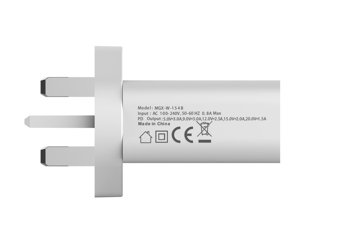 30W Wall Charger PD 3.0, USB Type-C - UK Plug