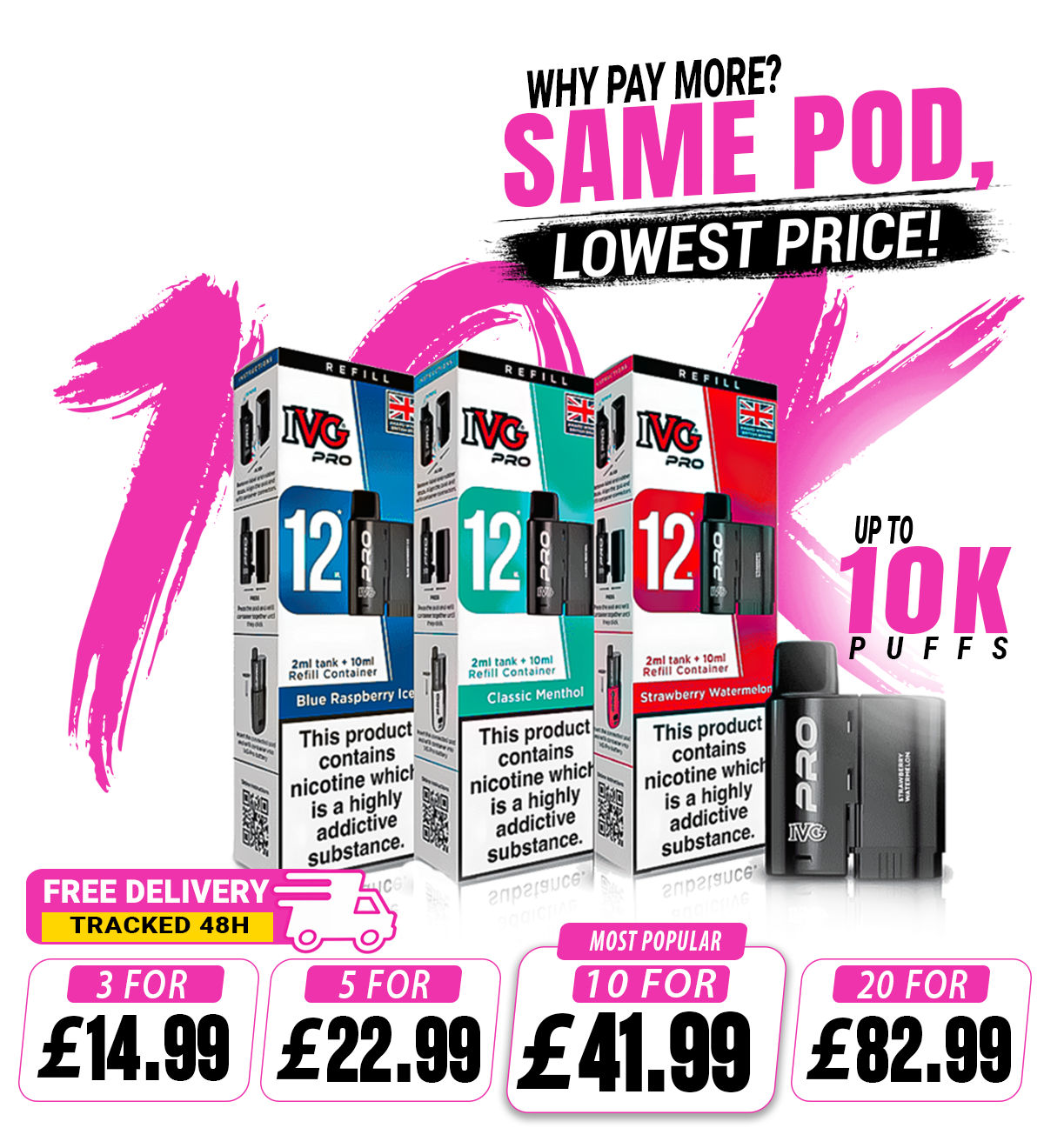 IVG Pro 10K Prefilled 12ml Replacement Pod