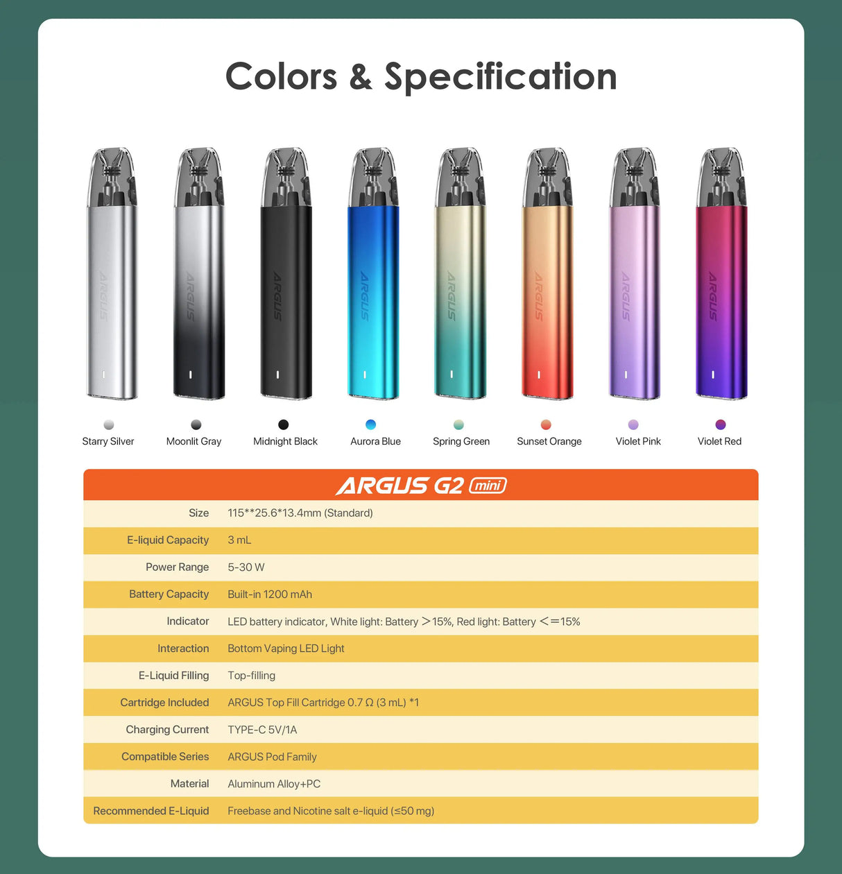 Voopoo Argus G2 Mini Pod Vape Kit