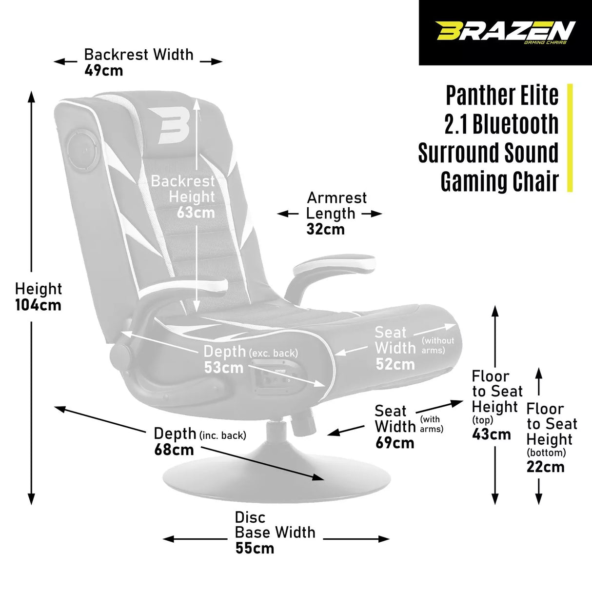BRAZEN PANTHER ELITE 2.1 B/R   Gaming Chair