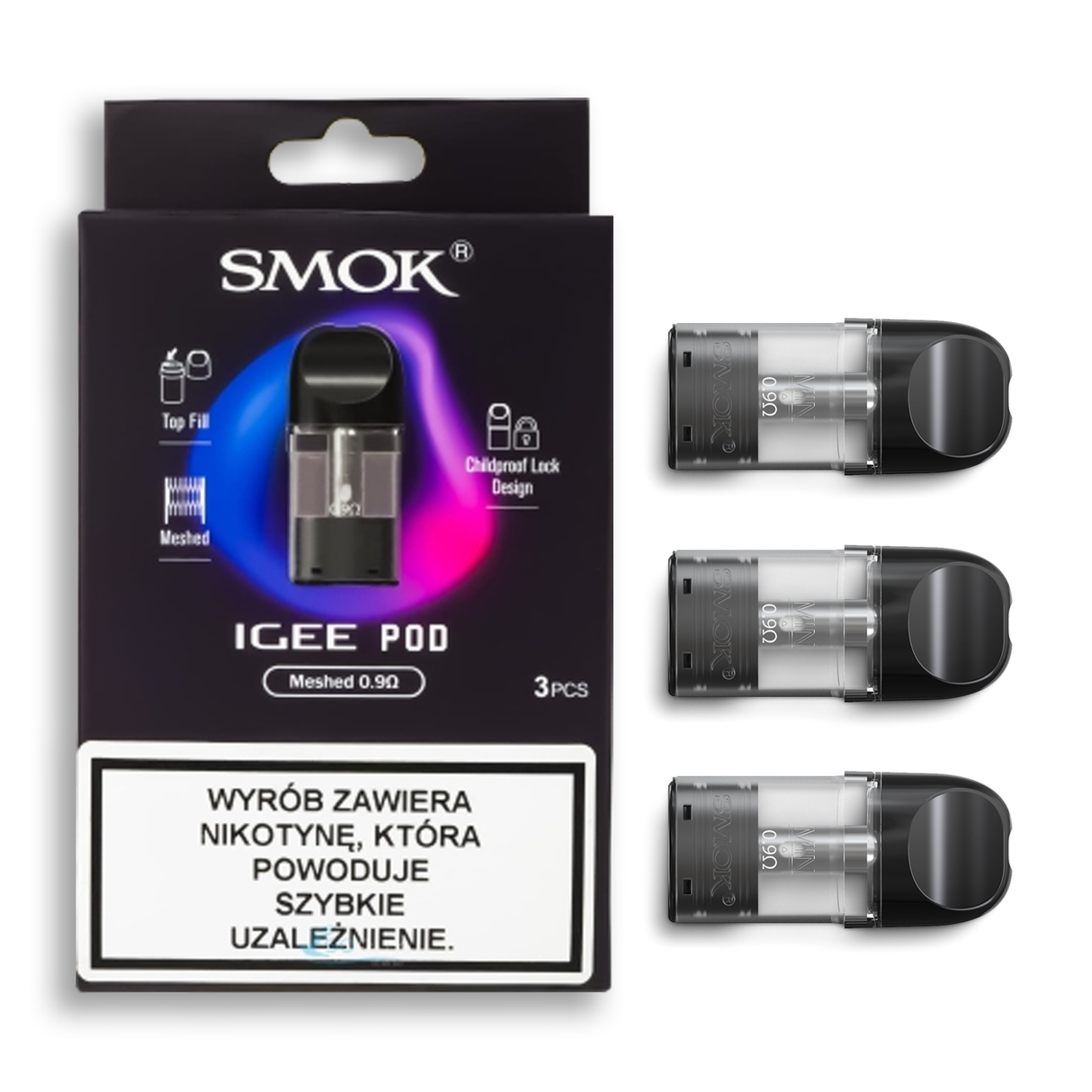IGEE Replacement Pod Cartridges 0.9Ohms (3Pcs)