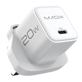 20W NANO GaN Charger PD Power Delivery - UK Plug (WHITE)