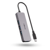 4-Port USB 3.0 USB-C Hub: Aluminum Shell, 5Gbps Data Transfer Speed