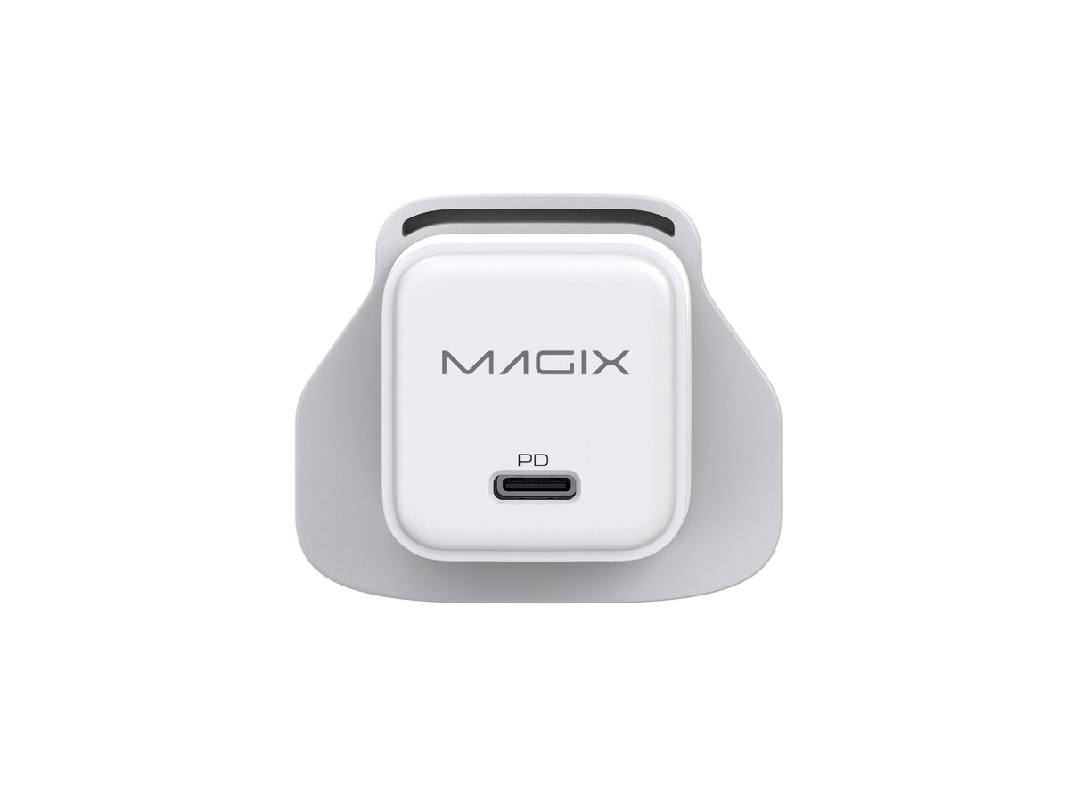 30W NANO GaN Charger PD Power Delivery - UK Plug (WHITE)