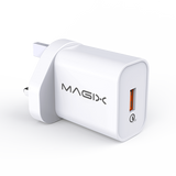 18W Wall Charger, Quick Charge 3.0, 3A - UK Plug