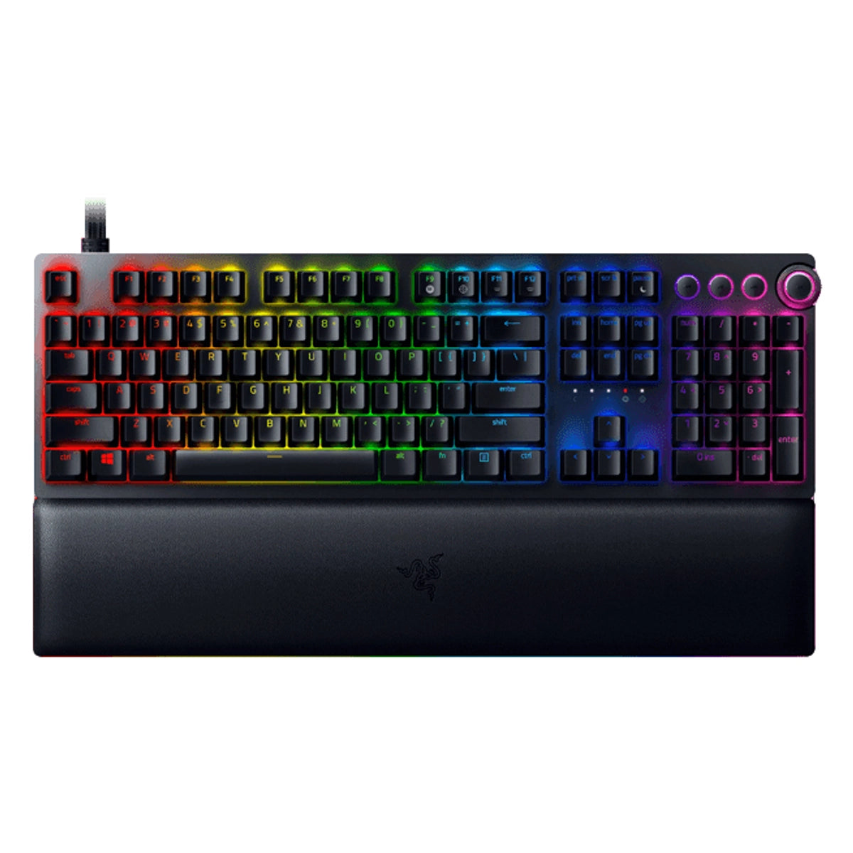 Razer Huntsman V2, Full-size (100%), USB, Opto-mechanical key switch, QWERTY, RGB LED, Black
