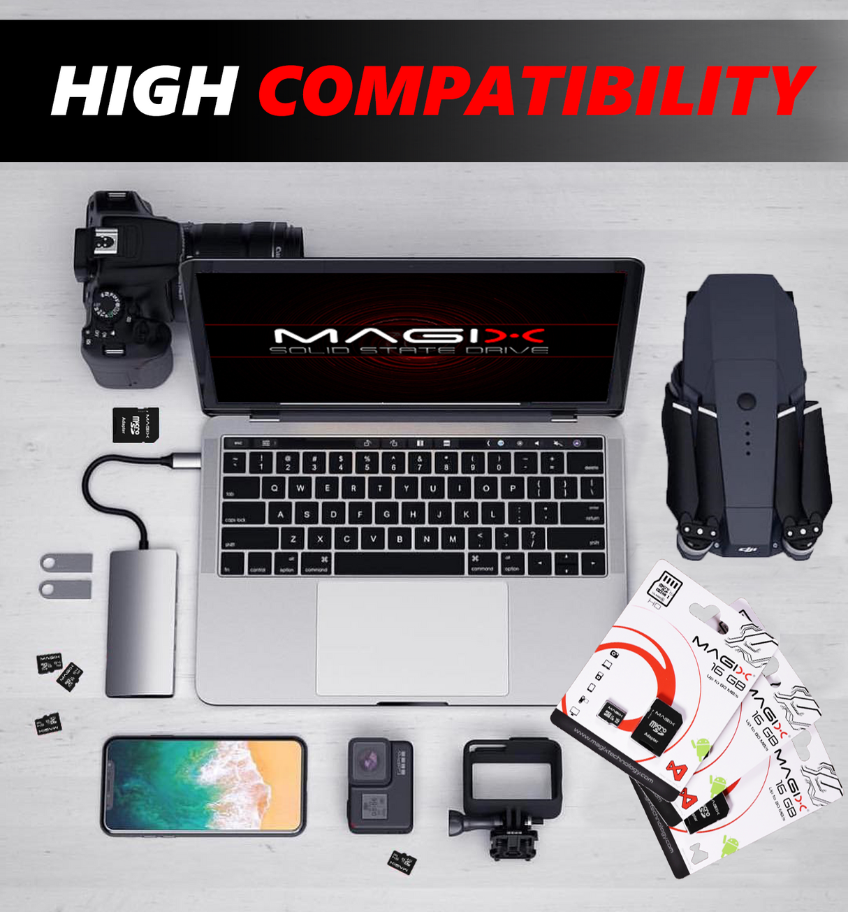 MicroSD Card HD Series + SD Adapter Class10 V10