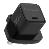 30W NANO GaN Charger PD Power Delivery - UK Plug (BLACK)