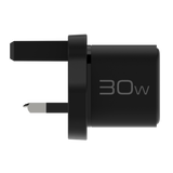 30W NANO GaN Charger PD Power Delivery - UK Plug (BLACK)