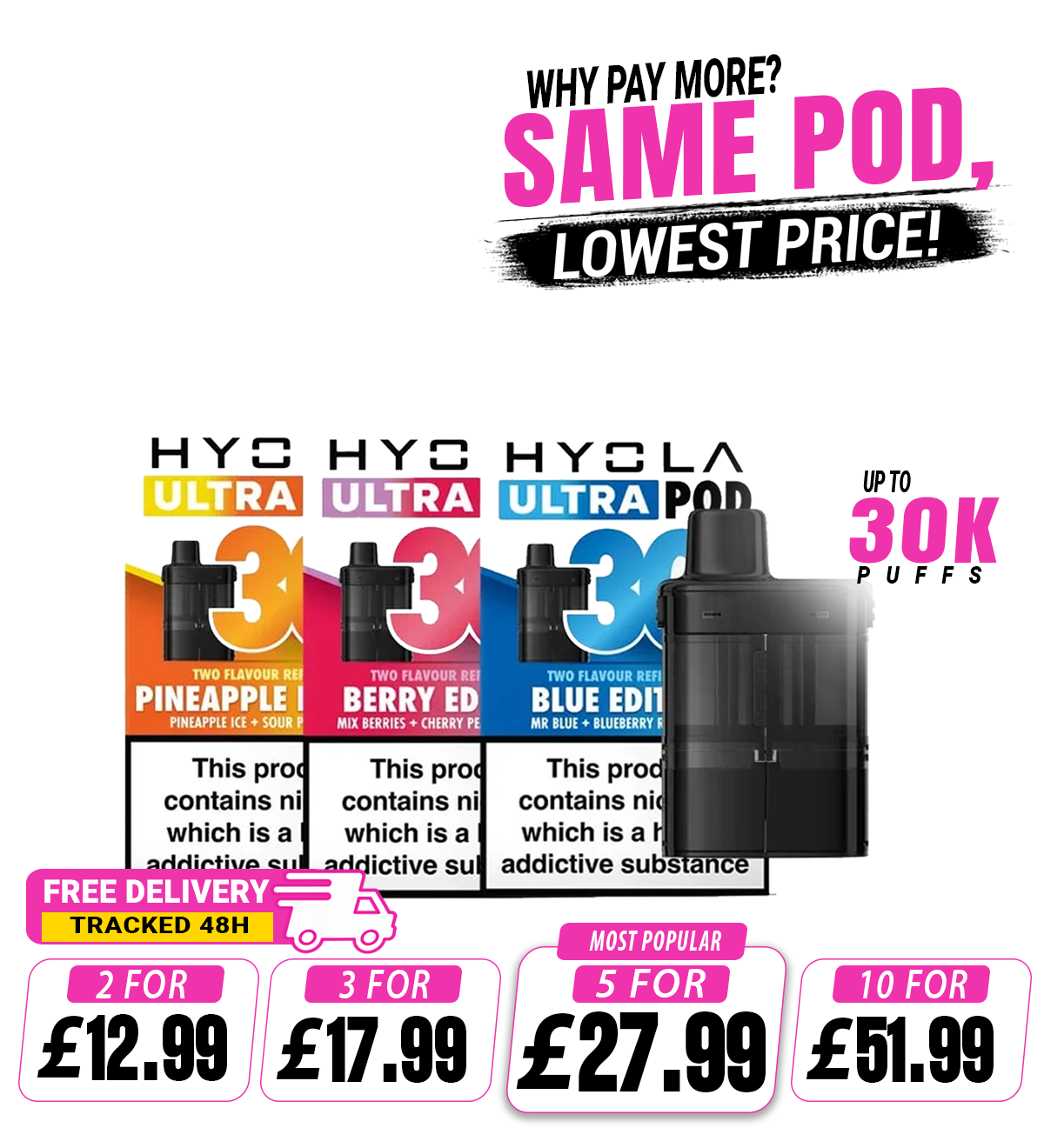 Hyola Ultra 30K Puffs Prefilled Pods