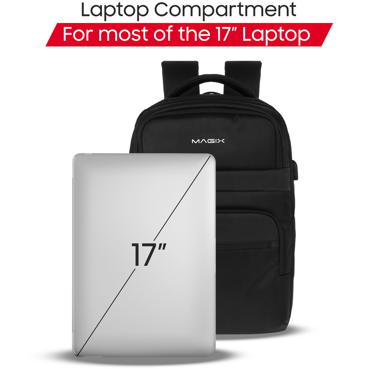 17" Tourer Laptop Backpack with Internal Pocket (BLACK)
