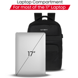 17" Tourer Laptop Backpack with Internal Pocket (BLACK)