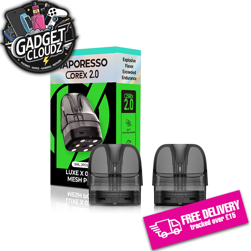 Vaporesso Luxe X Corex 2.0 Replacement Pod Cartriges 5ml XL (2Pcs) Gadget Cloudz Vaporesso Luxe X Corex 2.0 Replacement Pod Cartriges 5ml XL (2Pcs) Gadget Cloudz