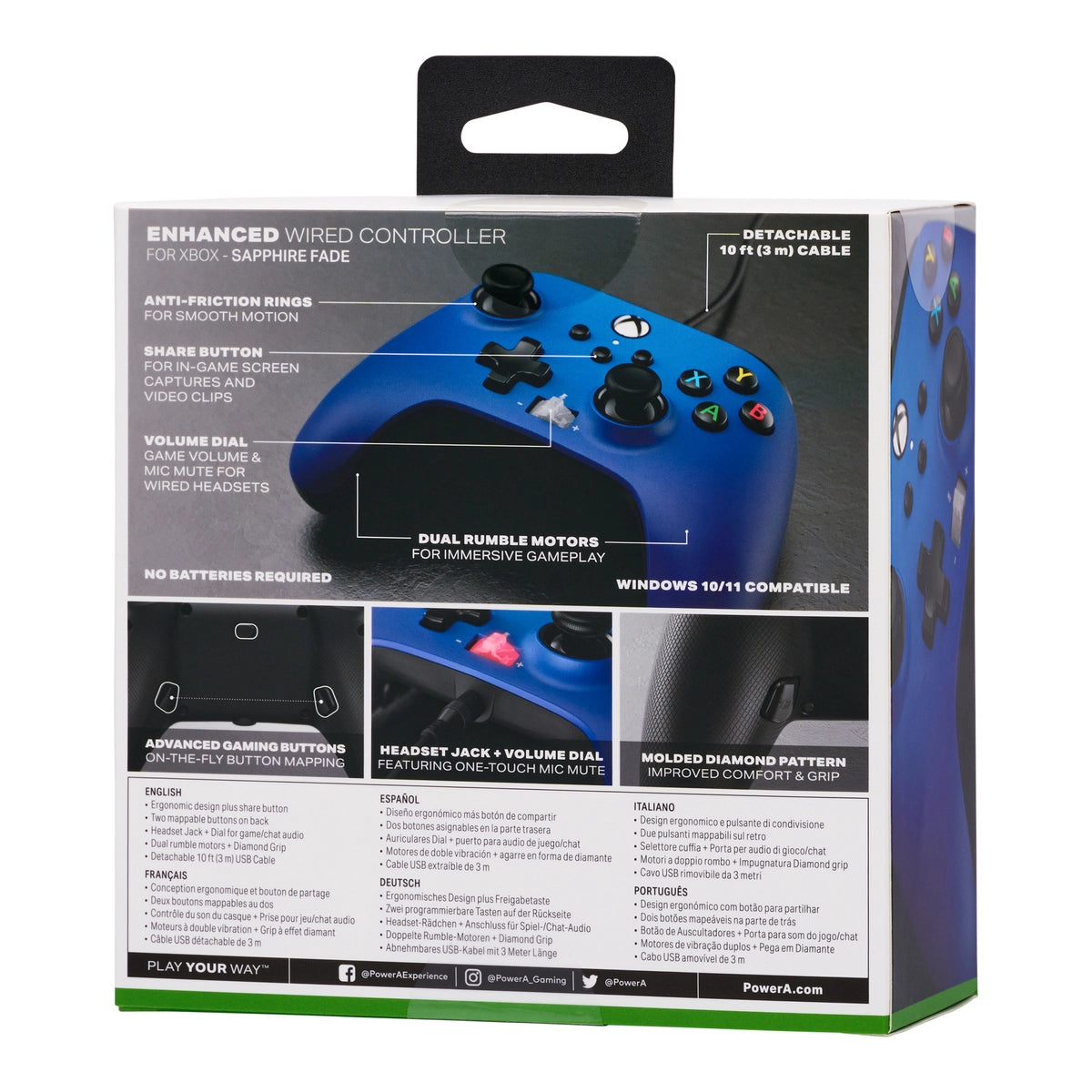 PowerA 1522665-01, Gamepad, Xbox One S, Xbox One X, D-pad, Options button, Share button, Start button, Analogue, Wired, USB