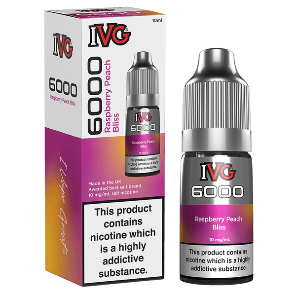 Raspberry Peach Bliss By IVG 6000 10ml Salts